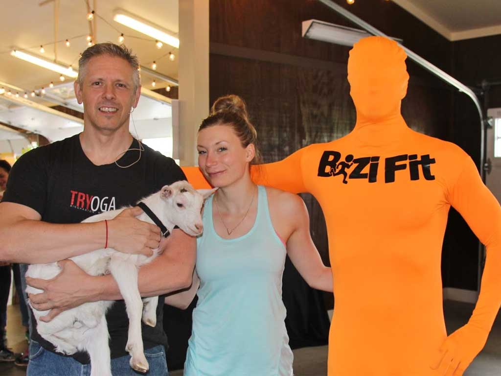 BiziFit Gives Away Free Goat Yoga Class